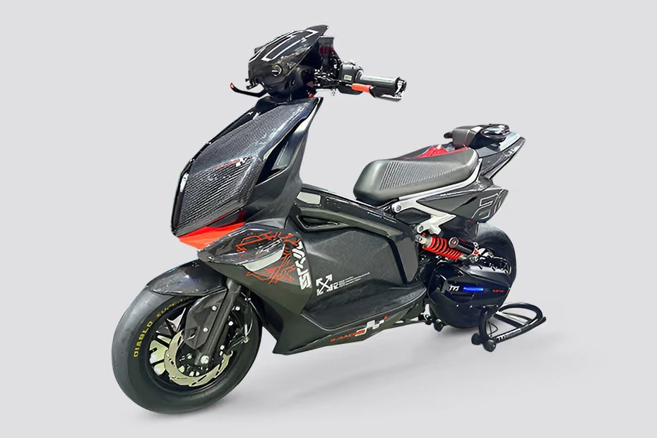 TVS X NFE Concept electric scooters battery, motor and charging chassis and suspension $